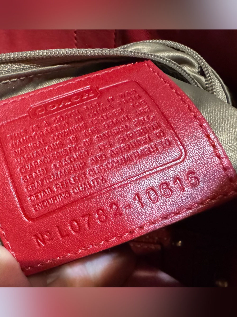 Coach Red Carly Leather Shoulder Bag with Gold Hardware - Picture 6 of 8